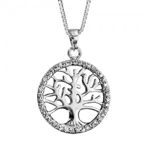 Collier argent Arbre de vie oxydes