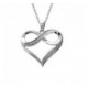 Collier argent Coeur infini finition Glitter