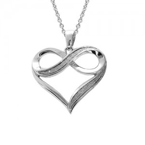 Collier argent Coeur infini finition Glitter