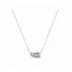 Collier argent feuillage oxydes couleurs