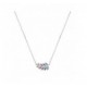 Collier argent feuillage oxydes couleurs