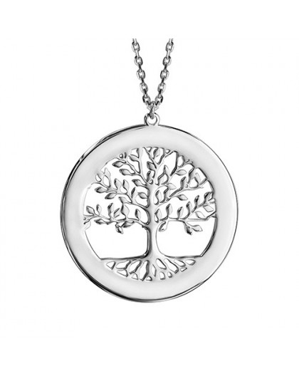 Collier argent Arbre de vie cerclage gravable