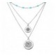 Collier argent 3 rangs médailles soleil