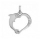 Pendentif argent coeur et Dauphin Je t'aime