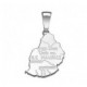 Pendentif argent carte Ile Maurice