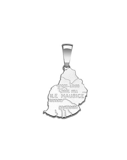 Pendentif argent carte Ile Maurice