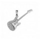 Pendentif argent Guitare électrique sertis oxydes