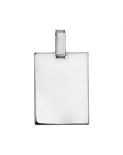 Pendentif argent plaque grand modèle gravable