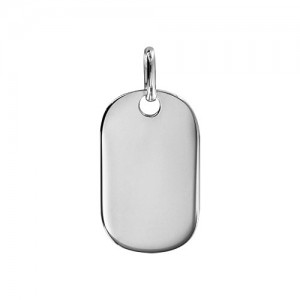 Pendentif argent plaque GI militaire gravable