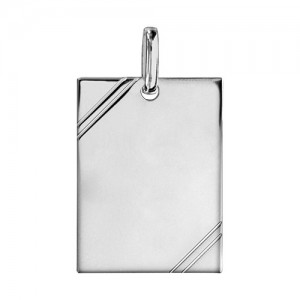 Pendentif argent plaque ciselée grand modèle