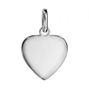 Pendentif argent coeur plat gravable