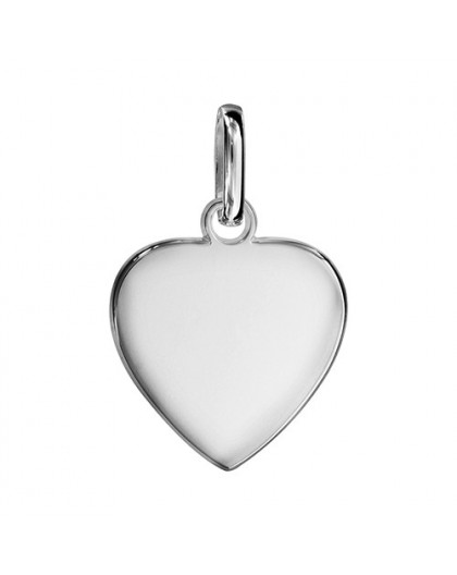 Pendentif argent coeur plat gravable