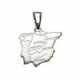 Pendentif argent carte Espagne et villes