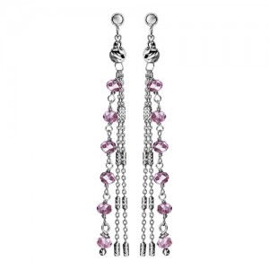 Boucles oreilles argent pendantes fils et oxydes