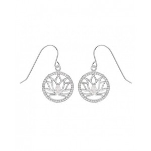 Boucles oreilles argent fil lotus oxydes