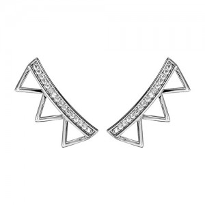 Boucles oreilles argent modernes oxydes triangles