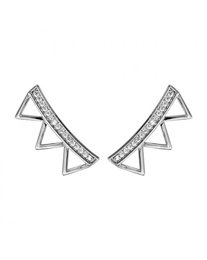 Boucles oreilles argent modernes oxydes triangles