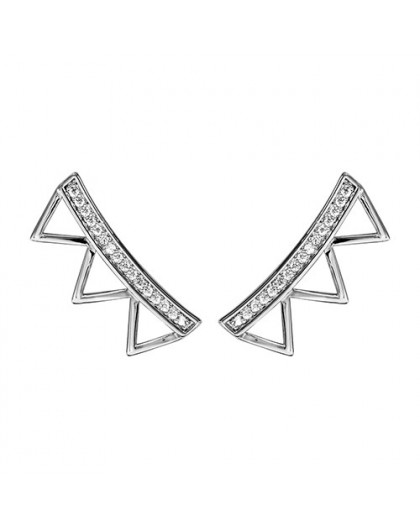 Boucles oreilles argent modernes oxydes triangles