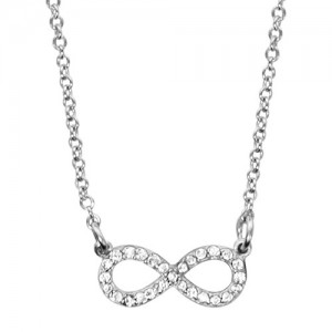 Collier argent motif infini serti oxydes