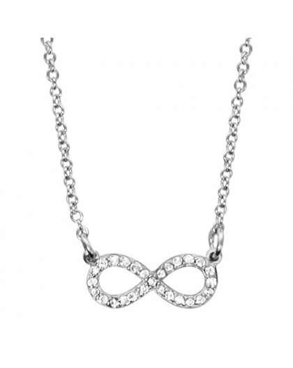 Collier argent motif infini serti oxydes