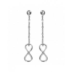 Boucles oreilles argent pendantes infini