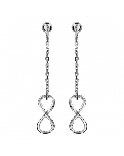 Boucles oreilles argent pendantes infini