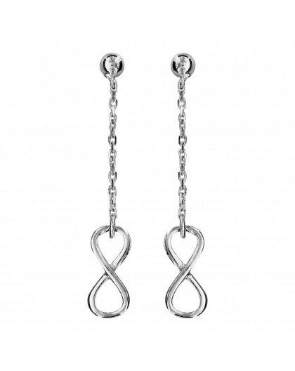 Boucles oreilles argent pendantes infini