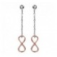 Boucles oreilles argent pendantes infini rosé