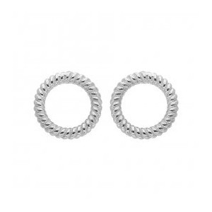 Boucles oreilles argent cercles fil torsadé