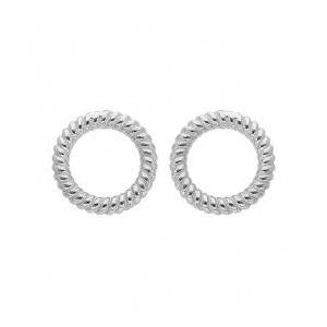 Boucles oreilles argent cercles fil torsadé