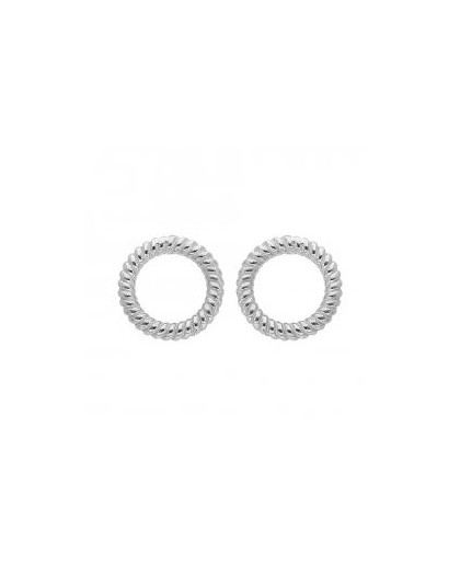 Boucles oreilles argent cercles fil torsadé