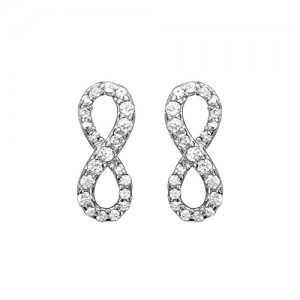 Boucles oreilles argent motif infini oxydes