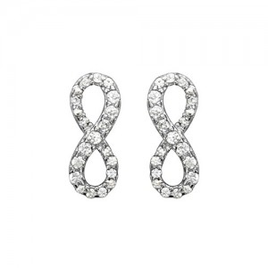 Boucles oreilles argent motif infini oxydes