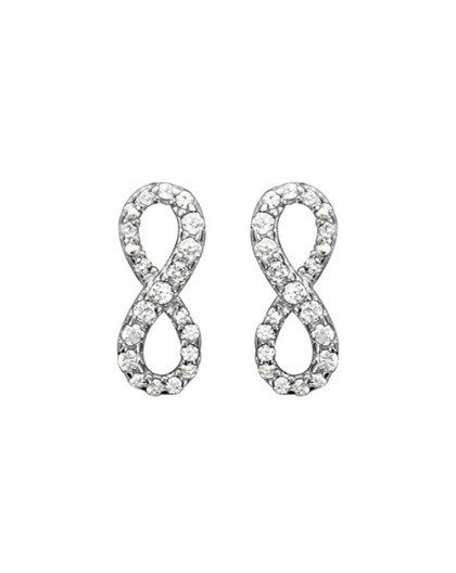 Boucles oreilles argent motif infini oxydes