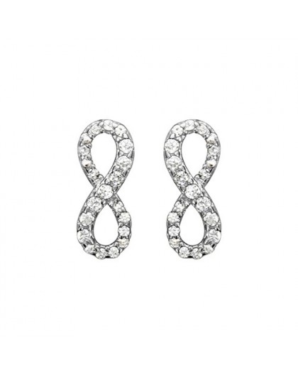 Boucles oreilles argent motif infini oxydes