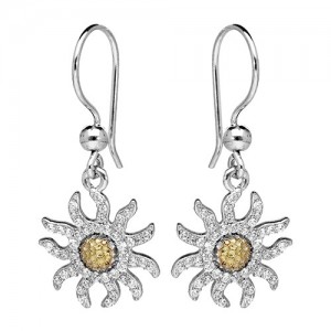 Boucles oreilles argent Edelweiss oxydes