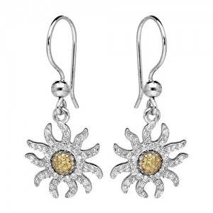 Boucles oreilles argent Edelweiss oxydes