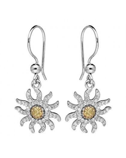 Boucles oreilles argent Edelweiss oxydes