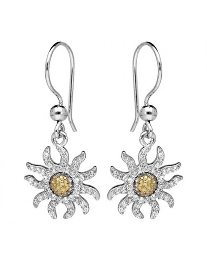 Boucles oreilles argent Edelweiss oxydes