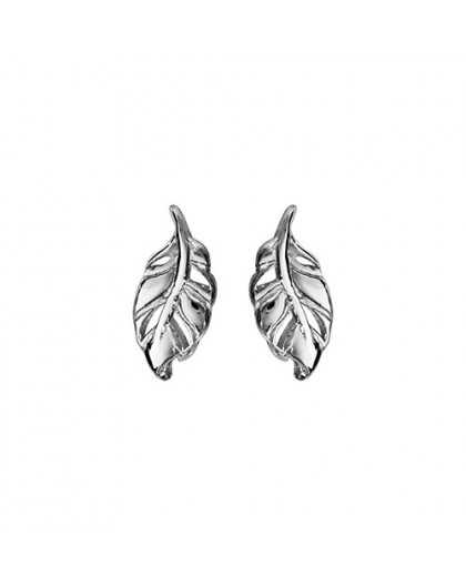 Boucles oreilles argent motif feuilles