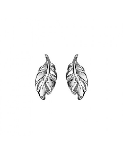 Boucles oreilles argent motif feuilles