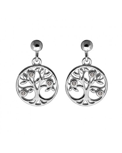 Boucles oreilles argent Arbre de vie oxydes