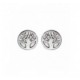 Boucles oreilles argent puces arbre de vie nacre