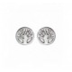 Boucles oreilles argent puces arbre de vie nacre