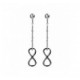 Boucles oreilles argent pendante infini noir