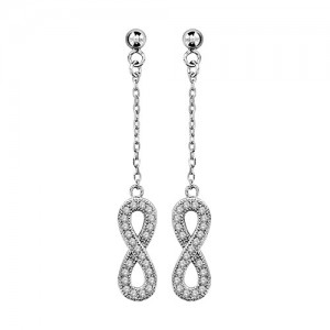 Boucles oreilles argent pendante infini oxydes