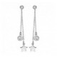 Boucles oreilles argent pendante oxydes étoiles