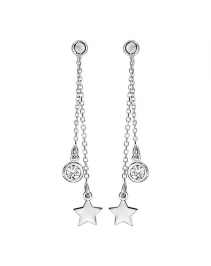 Boucles oreilles argent pendante oxydes étoiles