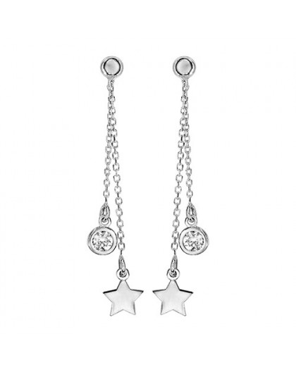 Boucles oreilles argent pendante oxydes étoiles