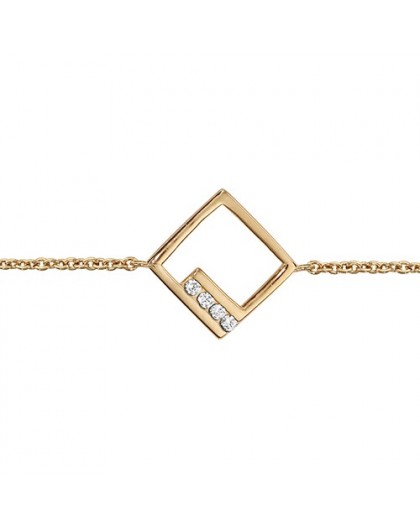 Bracelet plaqué or motif carré oxydes